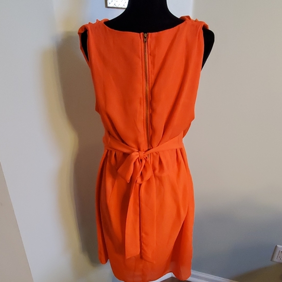 The Limited- Orange size 14 midi dress draped neck - Picture 3 of 6